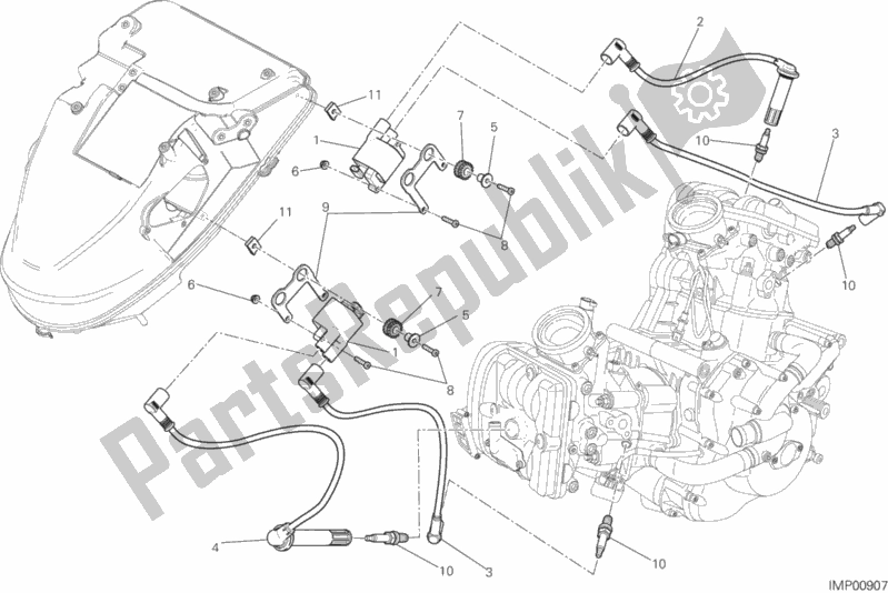 All parts for the Wiring Harness (coil) of the Ducati Diavel Carbon FL Thailand 1200 2019